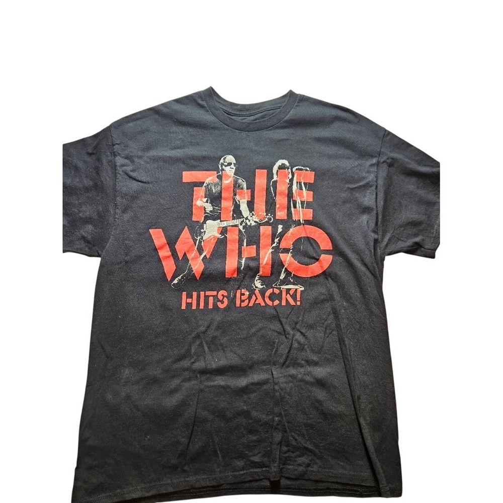 The Who Hits Back 2022 Tour T-Shirt Mens XL Black Graphic Rock Band Concert Tee